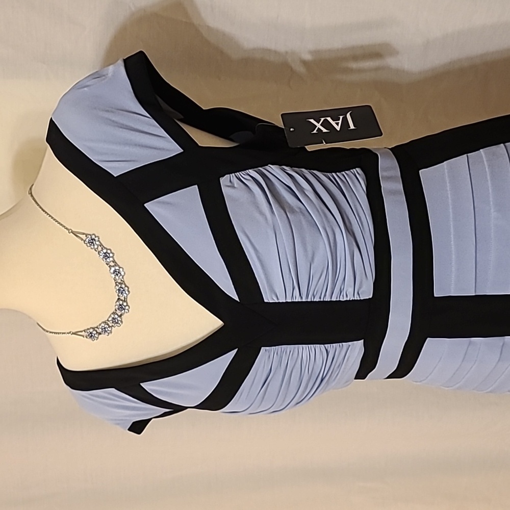 Jax Light Blue and Black Sheath Dress - Picture 11 of 15